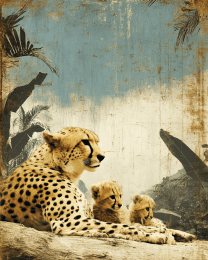 Cheetah& Cubs Relaxing
