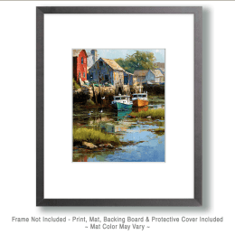 Boats Docked at Low Tide Art