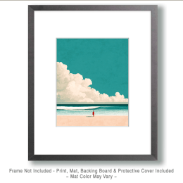 Lone Woman on Beach Art