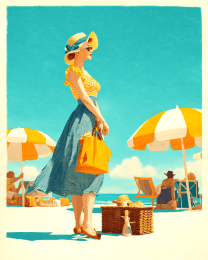 1950's Lady on Beach