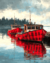 Buffalo Plaid Fishing Boats