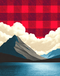 Buffalo Plaid Fishing Mountain Sky