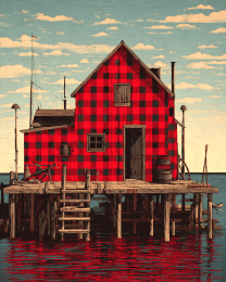 Buffalo Plaid Dock House
