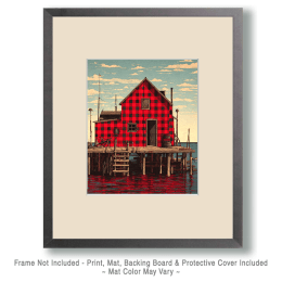 Buffalo Plaid Dock House Art