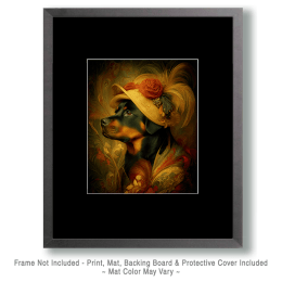 Rottweiler Wearing a Hat Art