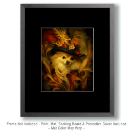Pomeranian Wearing a Hat Art