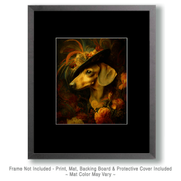 Dachshund Wearing a Hat Art