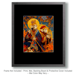 DiA-DE-MUERTOS - Skeleton Monkey King and Queen Art