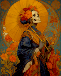 DiA-DE-MUERTOS - Skeleton with Parasol