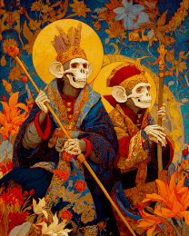 DiA-DE-MUERTOS - Skeleton Monkey King and Queen