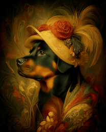 Rottweiler Wearing a Hat
