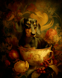 Dachshund Pup in a Cup