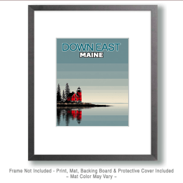 Down East Maine Buffalo Plaid Lighthouse Art