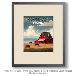 Down East Maine Buffalo Plaid Farm Art