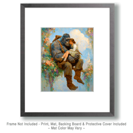 Bigfoot Holding Woman Art