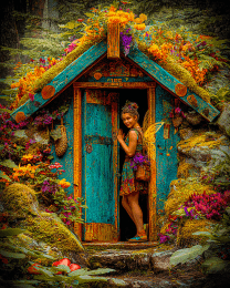 Fairy Waving from Fairy House