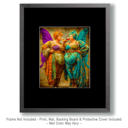 Big Fairies Having Wine Art