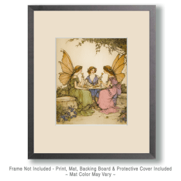Two Fairies Converse with a Young Woamn Art