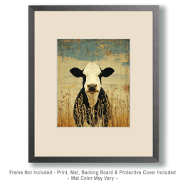 Vintage Cow in Field