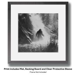Bigfoot Under Waterfall art print