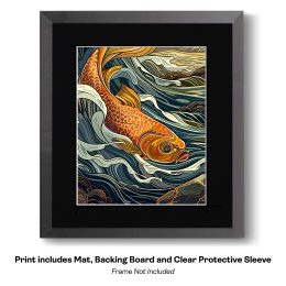 Art Nouveau Swimming Fish art print