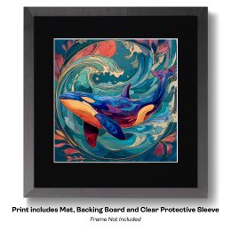 Art Nouveau Orca Whale art print