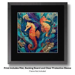 Art Nouveau Seahorses art print