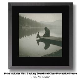 Bigfoot on Dock Having a Heart-to-Heart Talk art print