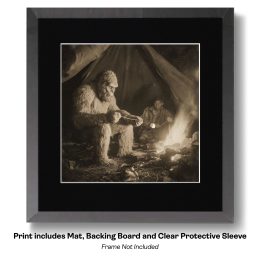 Bigfoot Toasting Marshmallows art print