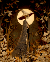 Vintage Witch Skeleton on a Walk