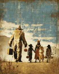 Bigfoot Witch Heading Home After Trick or Treating