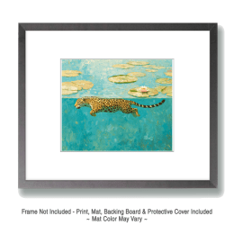 Jaguar Swimming Underwater Art