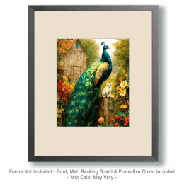 Peacock with kitten Art