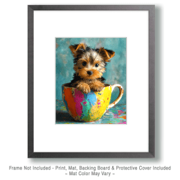Mini Lil Yorkshire Terrier Puppy Art