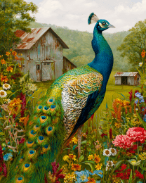Peacock on Farm