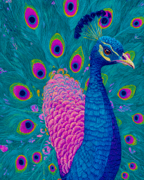 Impressionist Peacock portrait