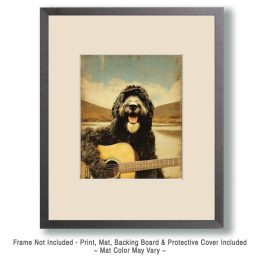 Portie Playing Guitar Art