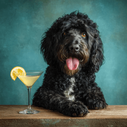 Portie Having a Martini
