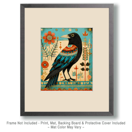 Vintage Folk Art Raven Art