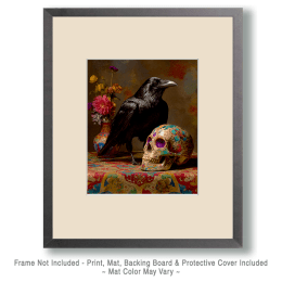 Calavera Skull & Raven Still-Life Art