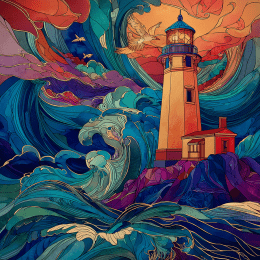 Art Nouveau Lighthouse art print