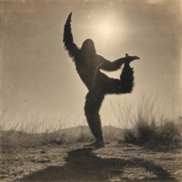 Bigfoot in Advanced Yoga Pose art print