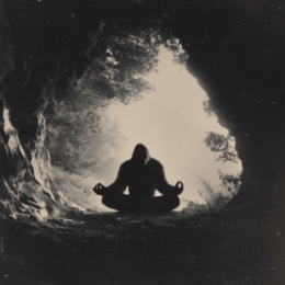 Bigfoot in Lotus Yoga Position art print