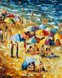 Impressionism Hot Day at the Beach art print