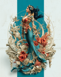 Maximalist Mermaid Calypso Art Print