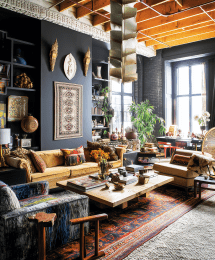 Maximalist Rustic and Refined Conversation Area art print