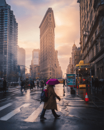 NYC Purple Umbrella art print