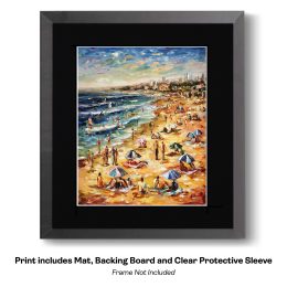 Impressionism Busy City Beach art print