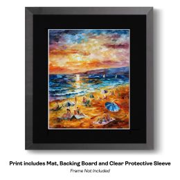 Impressionism Beach at Sunset art print
