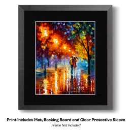Impressionism Romantic Walk in the Rain art print